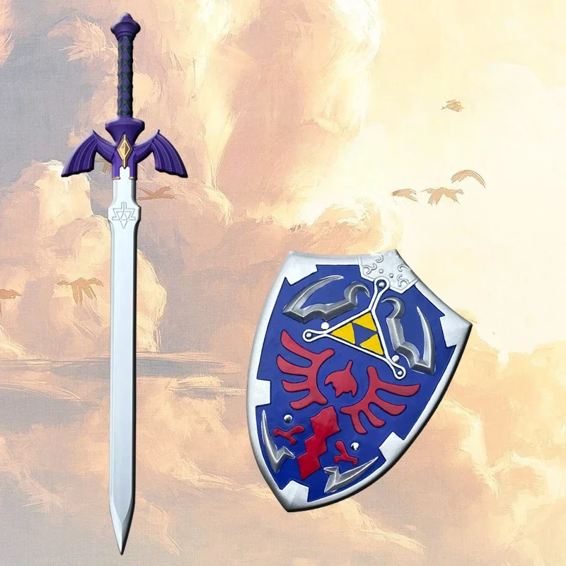80 см The Hyrule Fantasy Weapon Zeldas Master Sword Hylian Shield Game Periphery PU Samurai Модель Коллекция Подарки