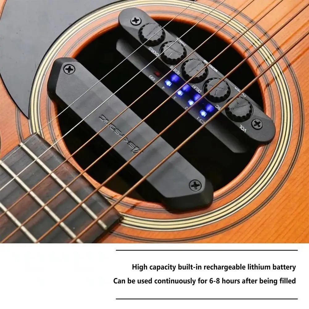

Guitar Resonance Pickup Skysonic Acoustic With Magnetic / Mic / Delay/ Reverb/ Chorus Adjustment Control Pickup