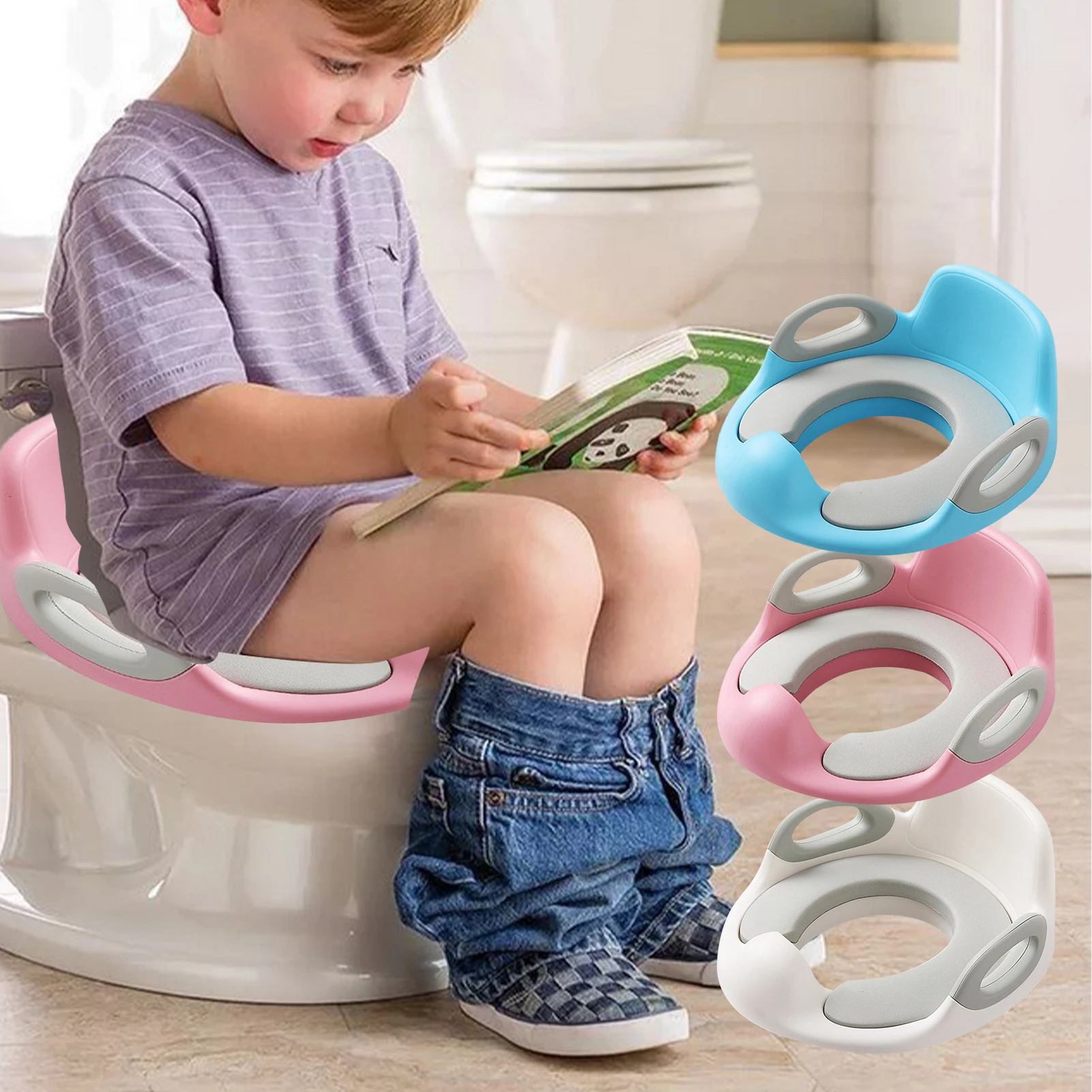 

Съемное детское сиденье для унитаза с подлокотником