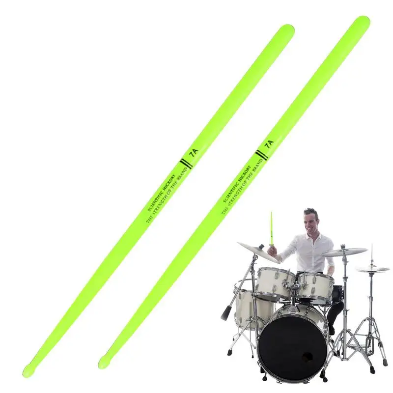 

Glowing Drumsticks Bright Drum Sticks Nylon Night Light Drumsticks Soft And Lightweight Glow In The Dark Drumsticks For Drummer