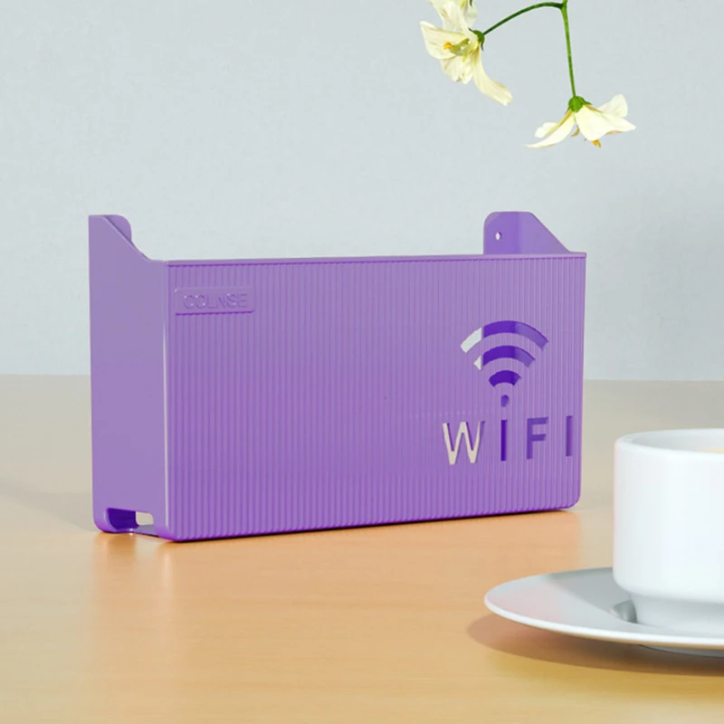 

1 Pc Wireless Wifi Router Shelf Storage Box Wall Hanging ABS Plastic Organizer Box Cable Power Bracket Organizer Box Home Decor