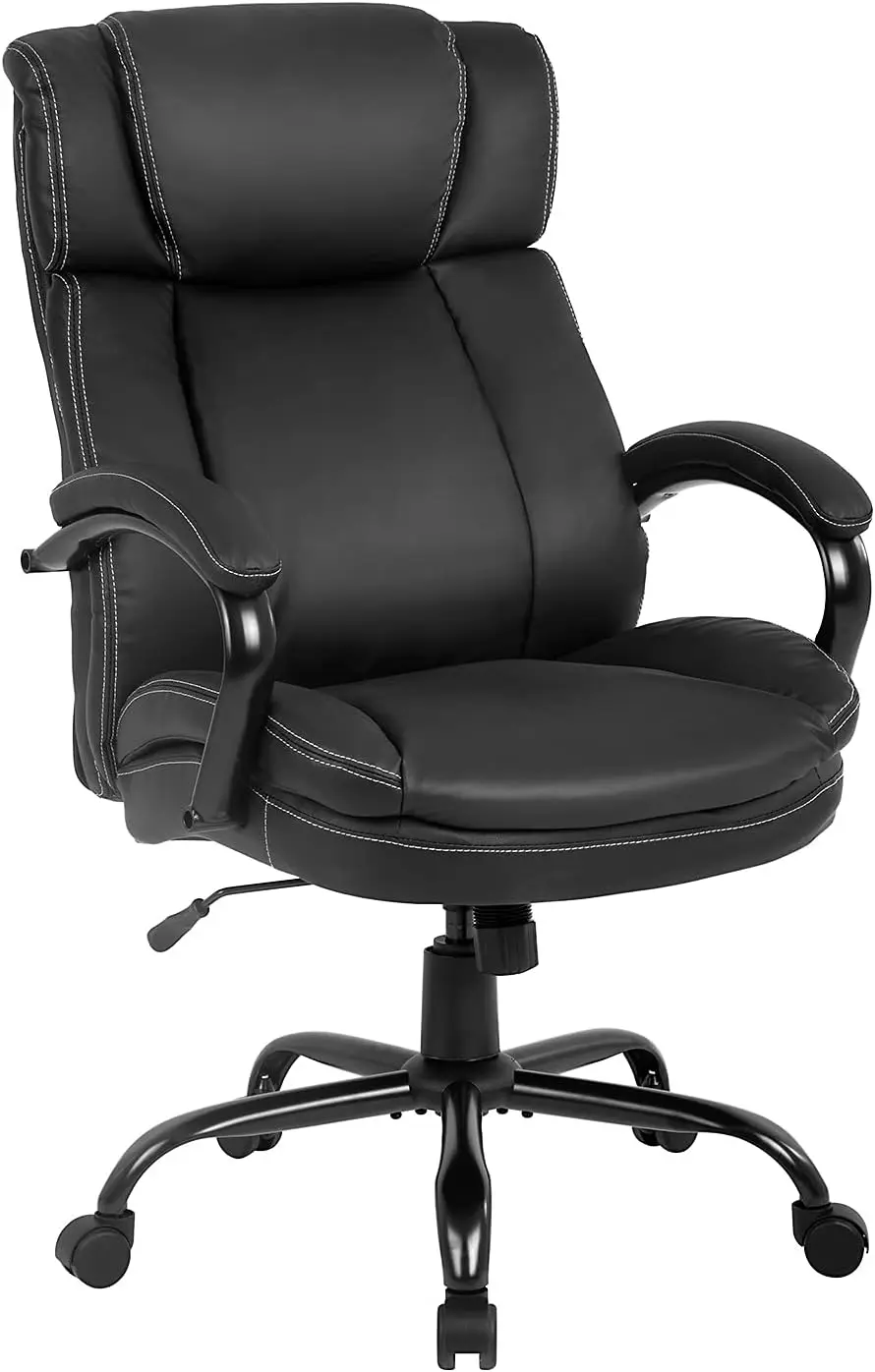 

И высокий офисный стул 500 фунтов, широкое сиденье, эргономичное настольное кресло, регулируемое вращающееся компьютерное кресло руководителя с L