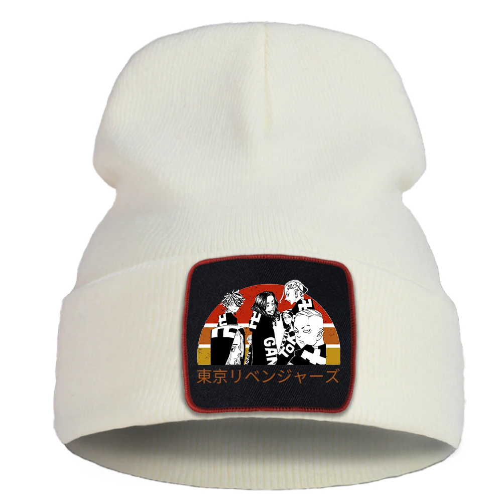 

Шапка с героями аниме Токио, однотонная теплая шапка, повседневная шапка в стиле хип-хоп, уличная вязаная шапка с мультяшным принтом