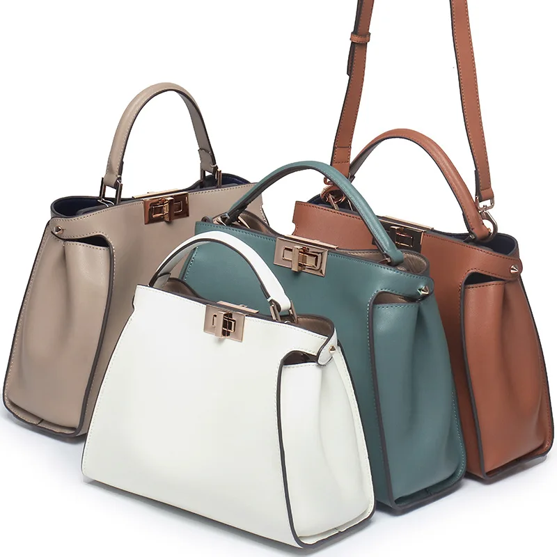

2022 Luxury Women Tote Handbags 100% Genuine Leather Luxury Handbags Women Bags Designer Solid Color Shoulder Bag with Strap