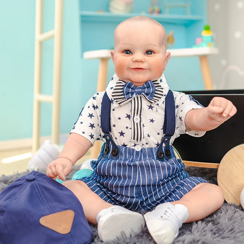 

60CM Huge Size Finished Doll Pouplar Reborn Toddler Girl Doll Soft Cuddle Body Handmade Doll Bonecas Bebe Toys Gifts