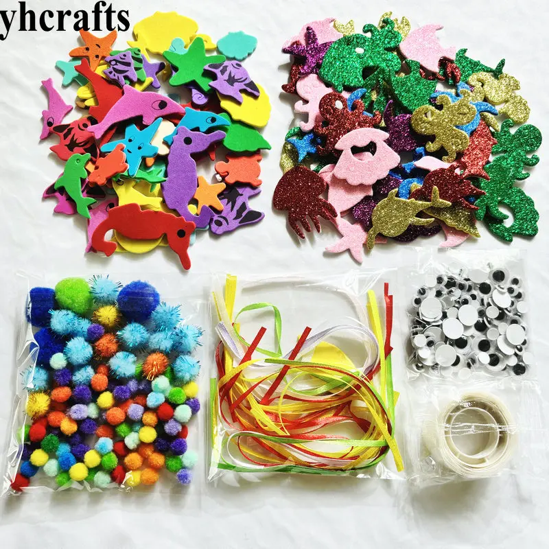 324 шт./партия пенопластовые наклейки с изображением морских животных