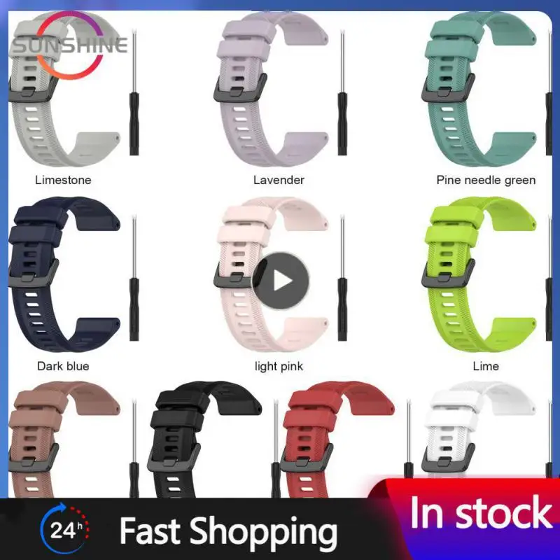 

Multi-color Replaceable Strap Waterproof Sweat-proof Watch Strap Solid Silicone Watchband Breathable Watch Accessories