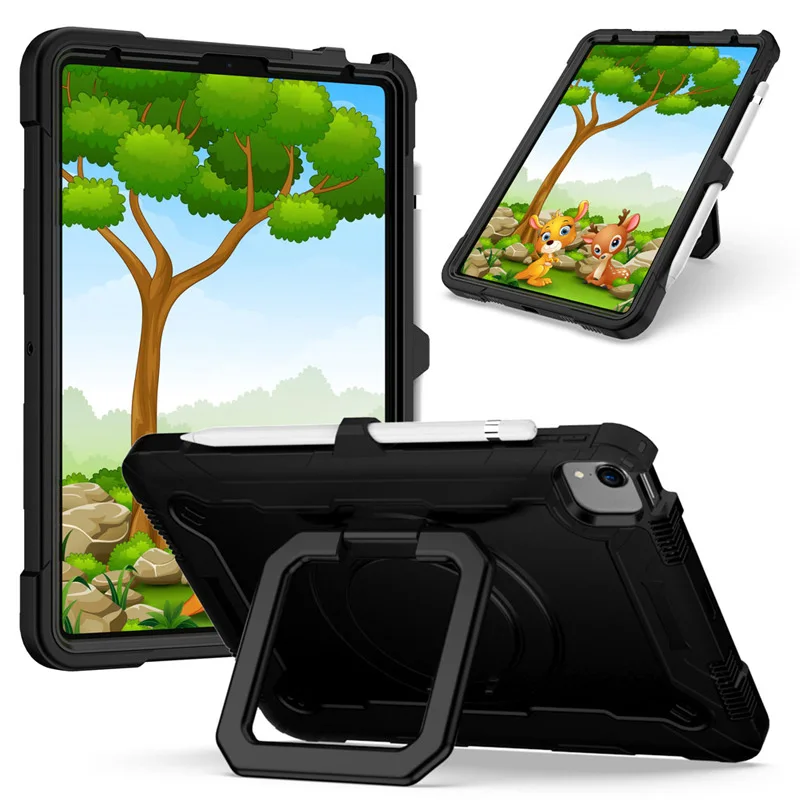 

High Duty Coque For Apple iPad air 4 10.9 2020 (A2072 A2316 A2324 A2325 ) Shockproof 360 Stand Holder Tablet Case + Pen