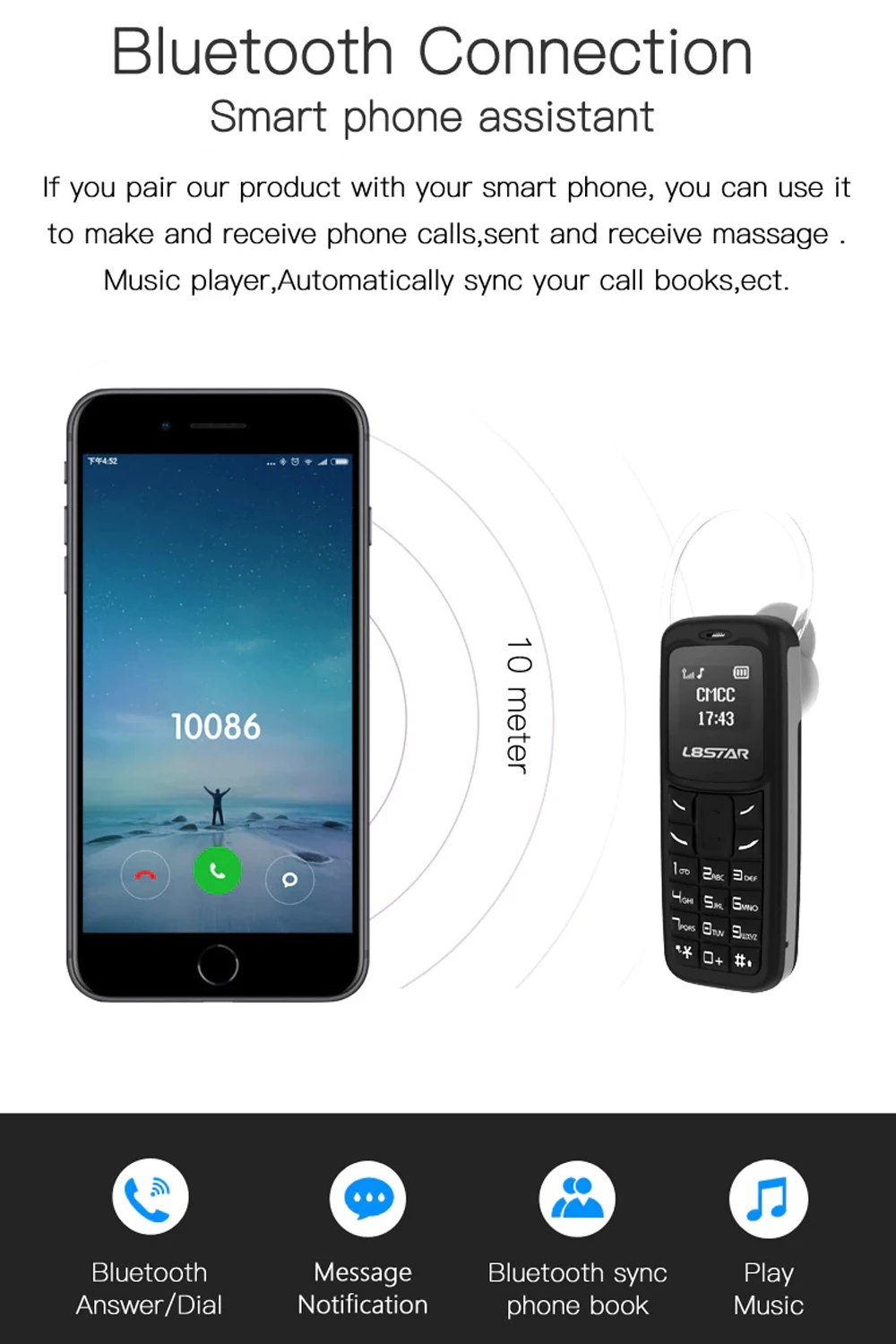 Оптовая продажа мини Bluetooth-гарнитура BM30 подвесной телефонный телефон для звонков