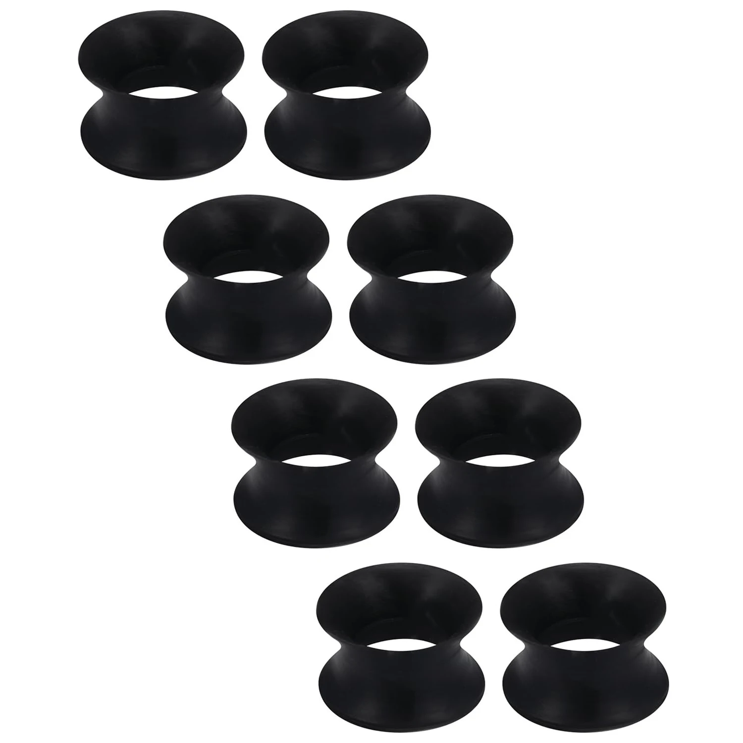 

4 Pairs Black White Clear Ultra Thin Silicone Double Flared Flexible Tunnel Ear Expander Stretching Plug Earrings Set 3mm-38mm
