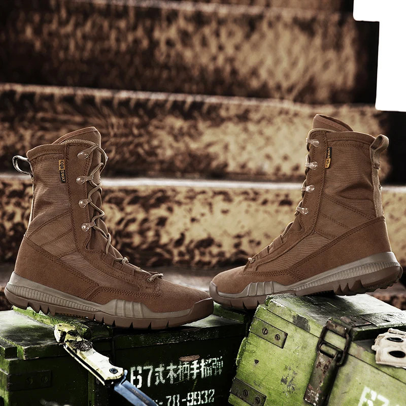 New Tactical Military Boots Men Outdoor Sports High Ankle Shoes Desert Wear-resistant Combat Hunting Boots Army Tactical Boots