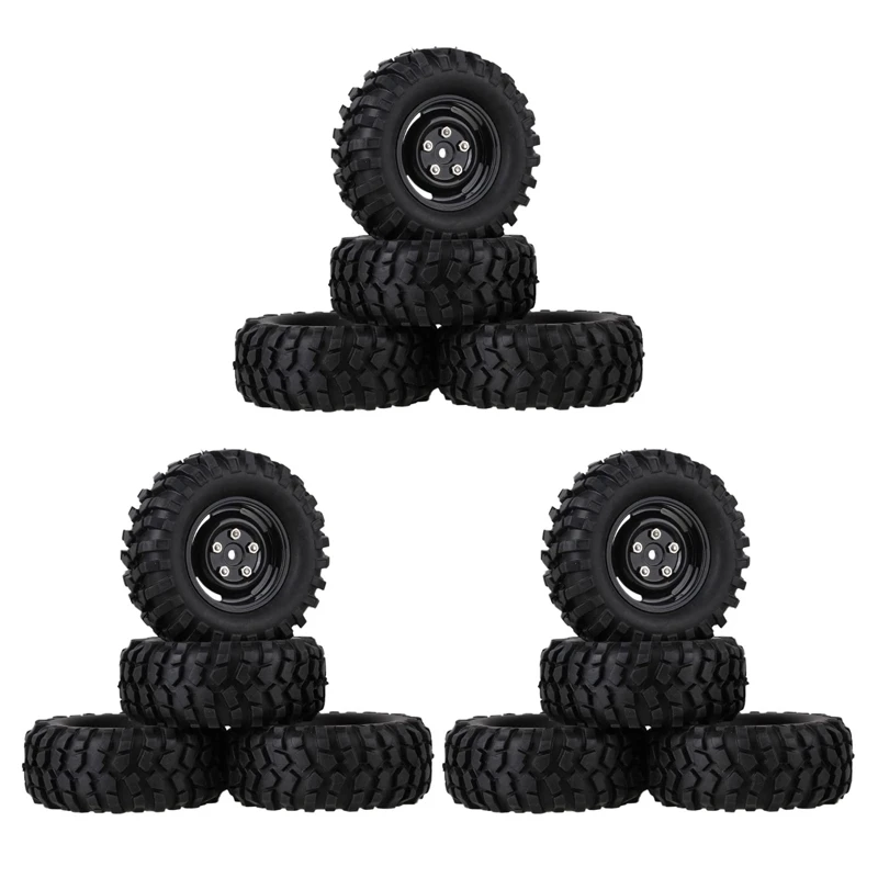 

12Pcs 96Mm 1.9 Inch 12Mm Hex Wheel Rim And Tyres Tires For 1/10 RC Crawler Car HSP Redcat Traxxas TRX4 AXIAL SCX10 RC4WD