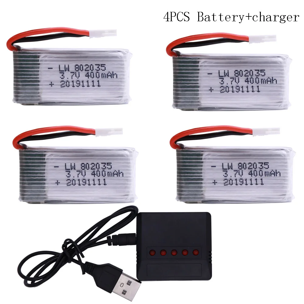 3 7 В 400 мАч 802535 Lipo аккумулятор и зарядное устройство для X4 H107 H31 KY101 E33C E33 U816A V252 H6C RC