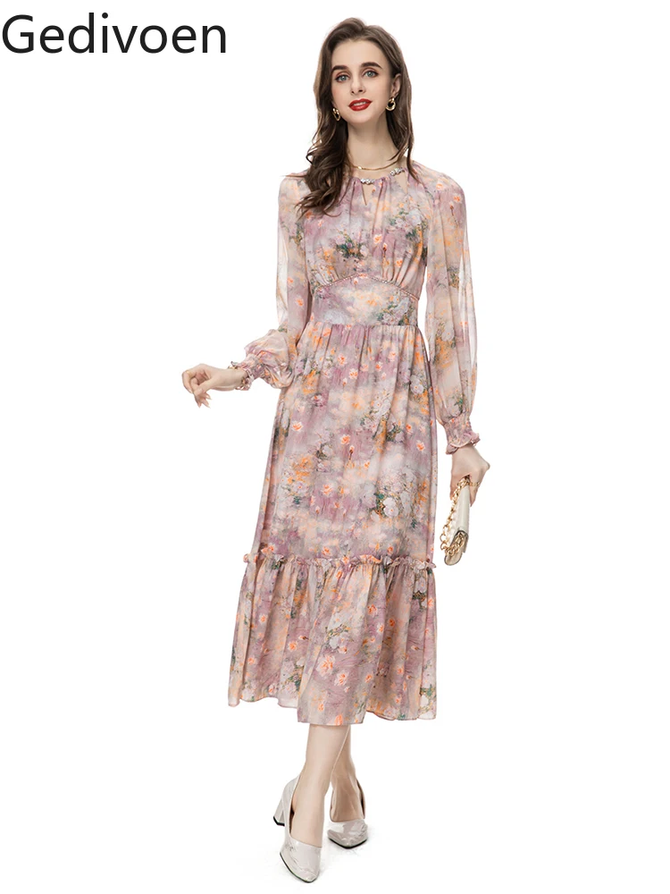 Модные Дизайнерские летние женские платья Gedivoen с круглым вырезом воротником