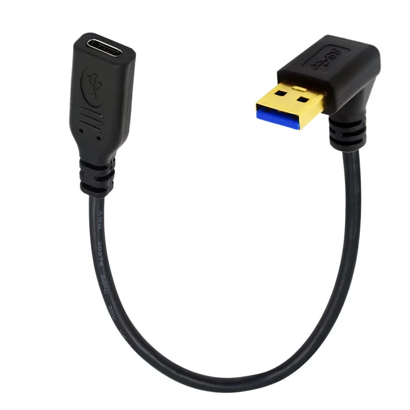 Угол 90 градусов вверх вниз левый USB 3.0 типа A штекер на C гнездовой разъем-адаптер