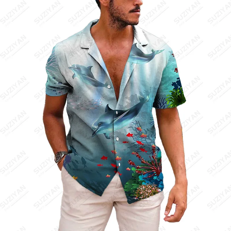

Clothes All Male Features Urban Style Wild Stand Collar Short-Sleeved Beautiful Patterns Large Size Harakuju Art