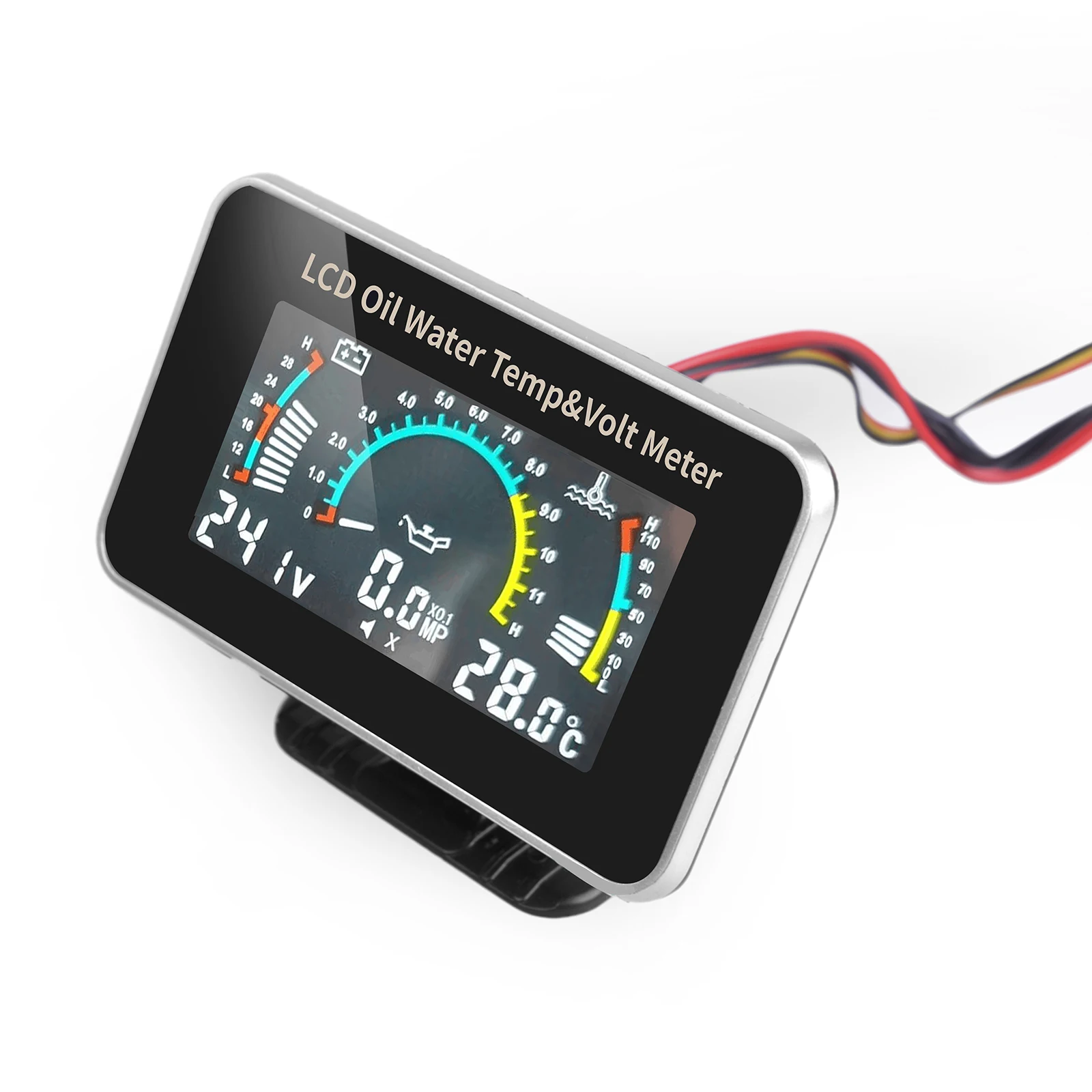 

Универсальный автомобильный 12 В 24 В 3 в 1 ЖК-датчик Многофункциональный датчик температуры масла + температуры воды + вольтметр с датчиком 1/8NPT для грузовика