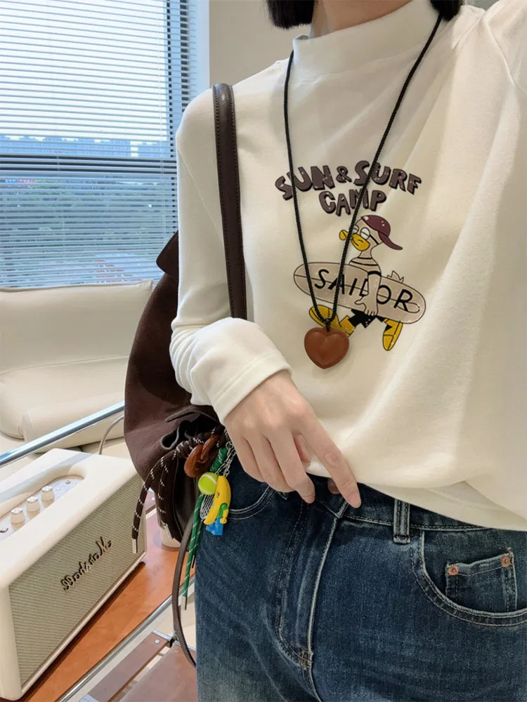 Толстая рубашка с высоким воротником Dralon Sanding длинными рукавами женская