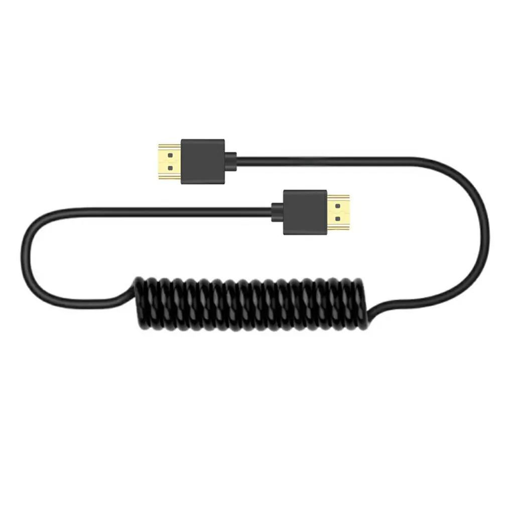 

Super Soft HDMI-compatible male to HDMI-compatible male HDTV 1080P hd Light-weight Portable SLR camera Telescopic spring cable