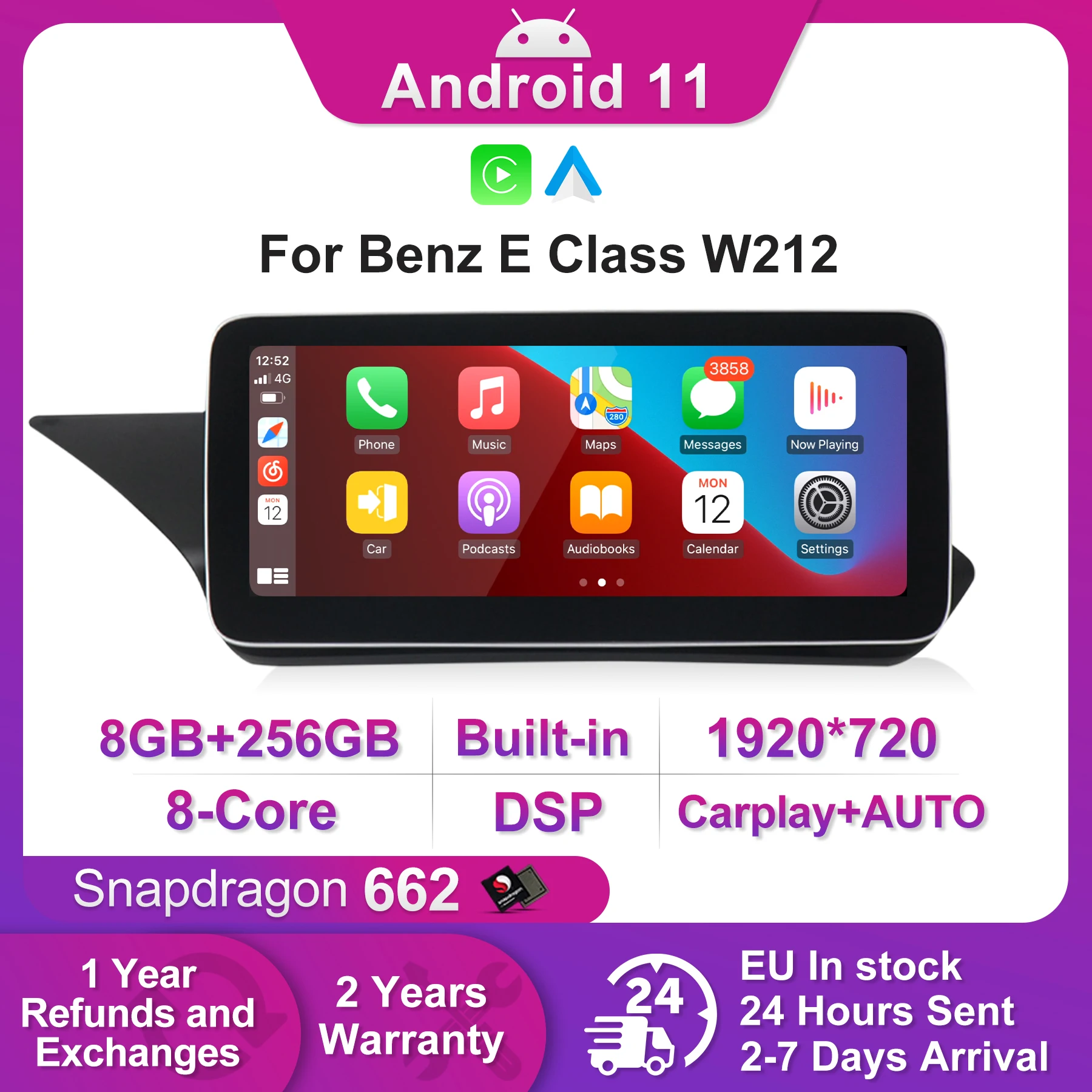 

Android11 Car Radio For Mercedes Benz E Class W212 E200 E230 E260 E300 S212 LHD GPS Navigation Multimedia Player WIFI 4G LTE BT