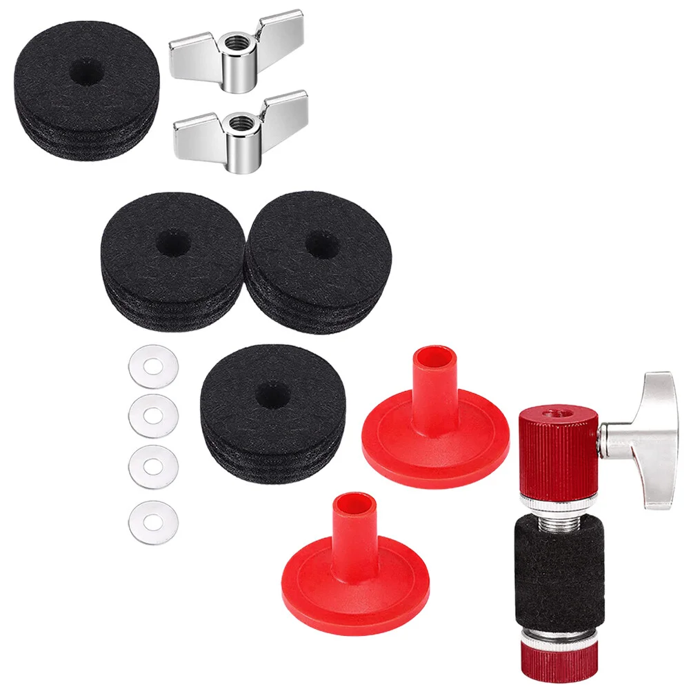 

13 Piece Set Cymbal Replacement Accessories Drum Kit Felt Eva Pad Cymbals Supplies Metal Washer