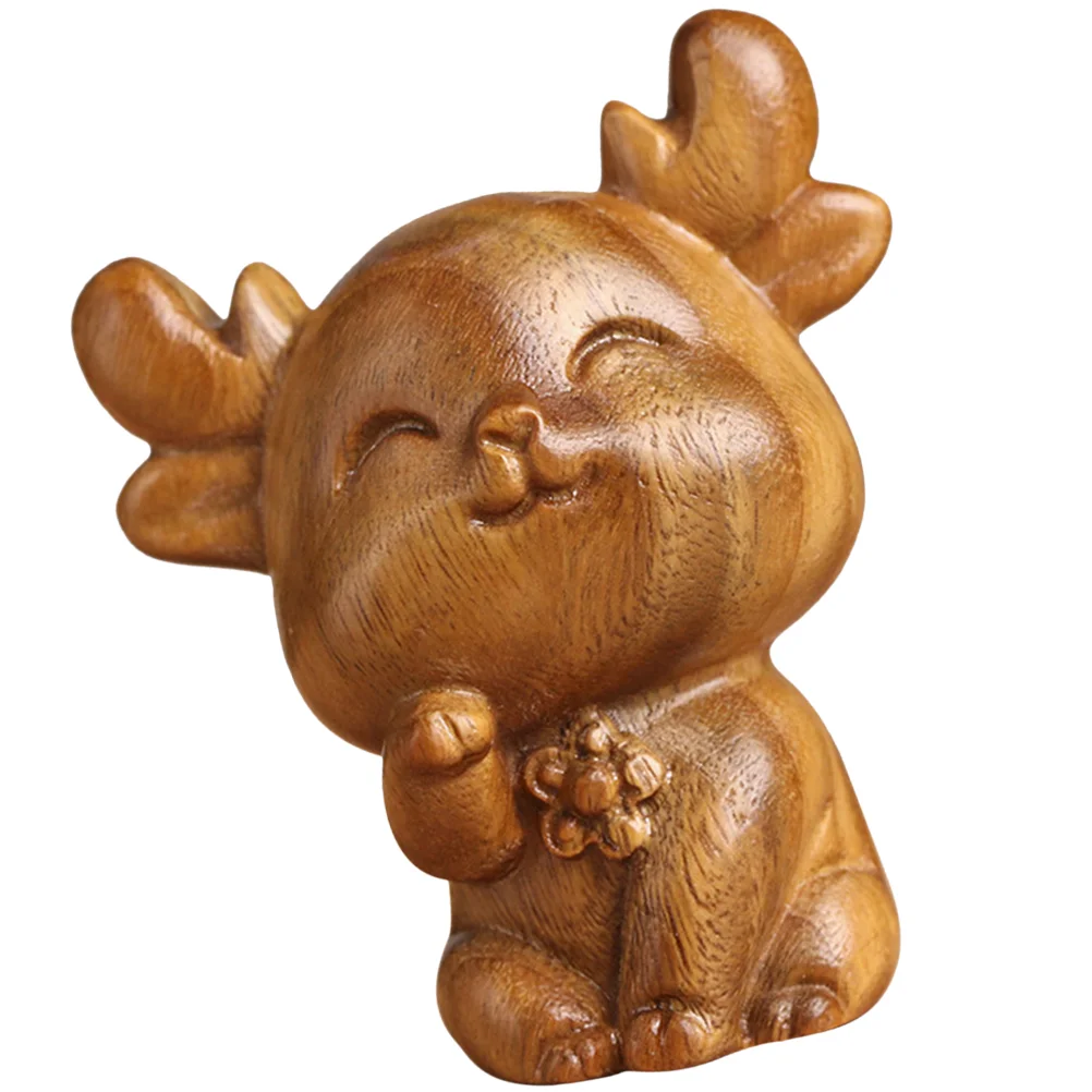 

Deer Wooden Reindeer Elk Christmas Sculpture Wood Statue Animal Figurines Figures Holiday Figurine Decorative Forest Statues