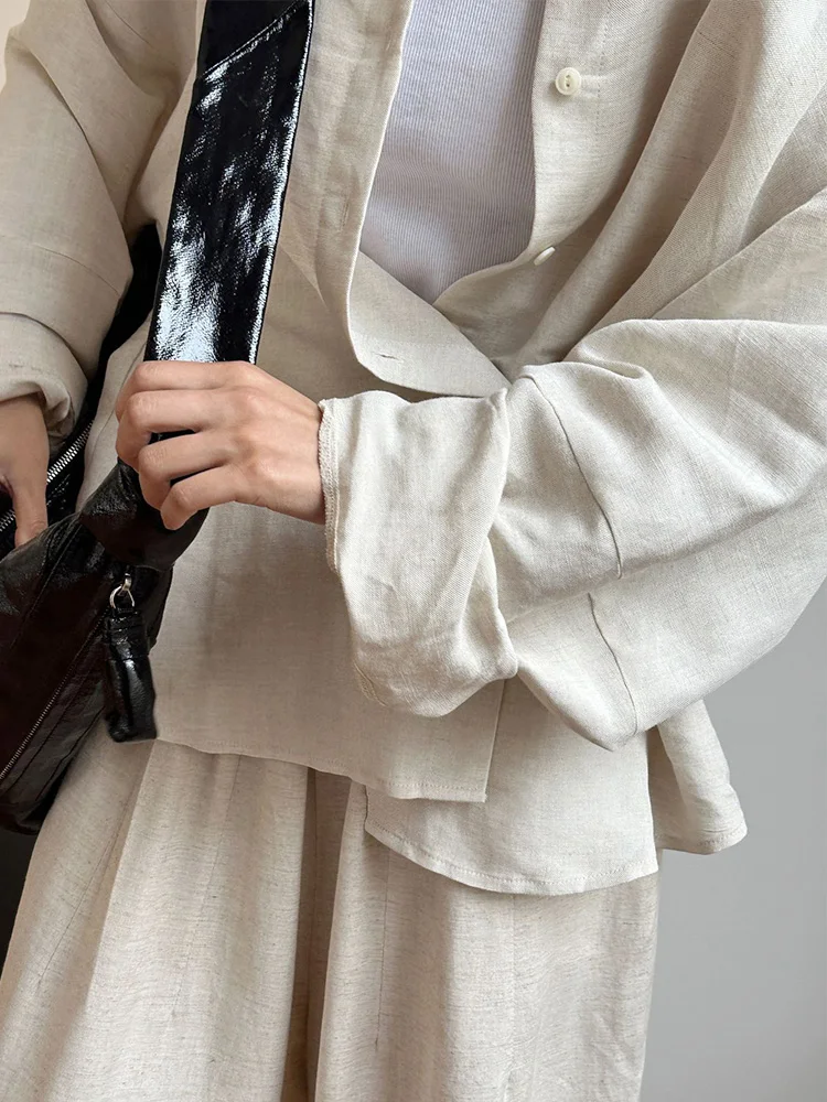 Женские льняные рубашки в японском стиле повседневные свободные блузки уличном