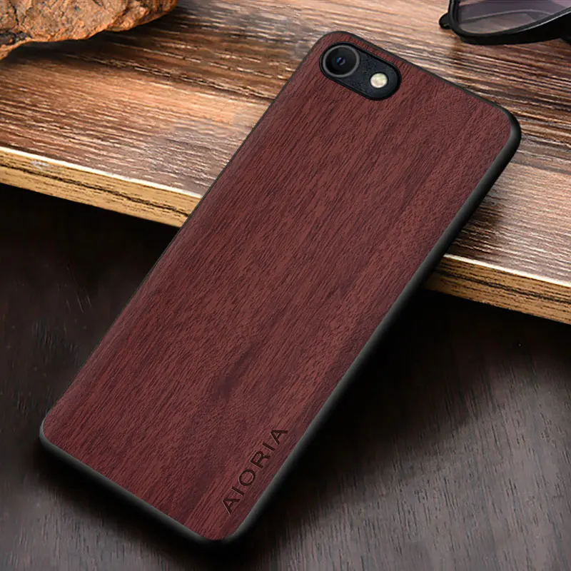 

For iPhone SE 3 Luxury Wood Pattern PU Leather Unique Design Lightweight Shockproof Protective Cover For iPhone SE 2020 Funda