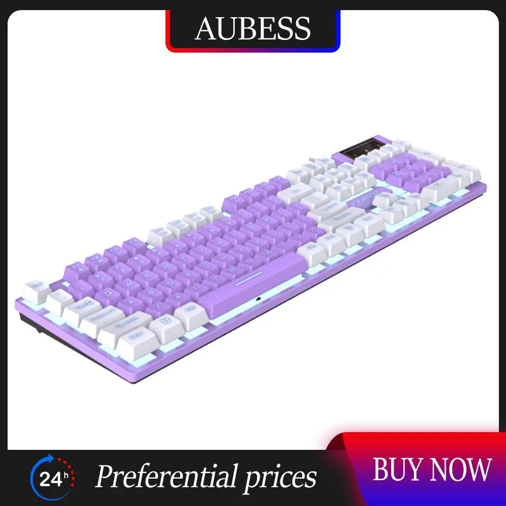 

Wired Usb Multimedia Keys Usb Gaming Keyboard Ergonomics Membrane Keyboard Cool Game Light Luminous E-sports Keyboards 104 Keys