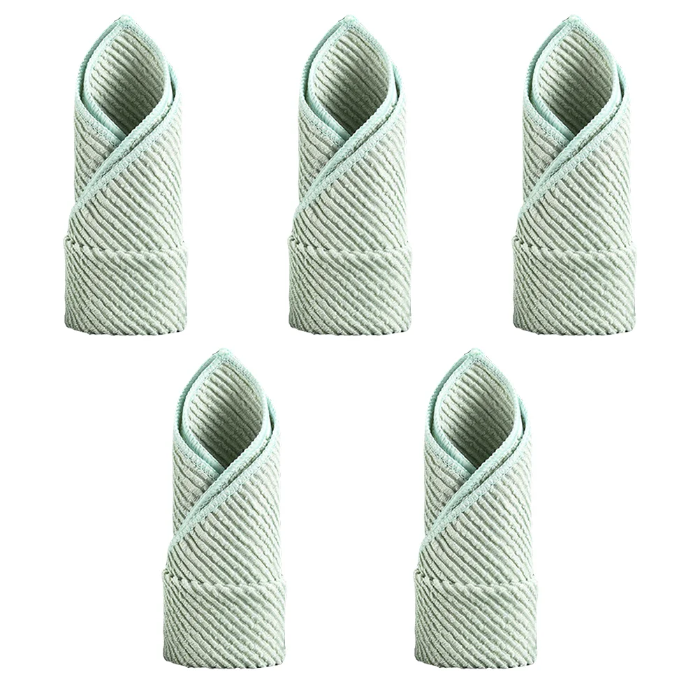 5 шт. кухонная тряпка для мытья посуды чистый полиэстер удобные полотенца чистки