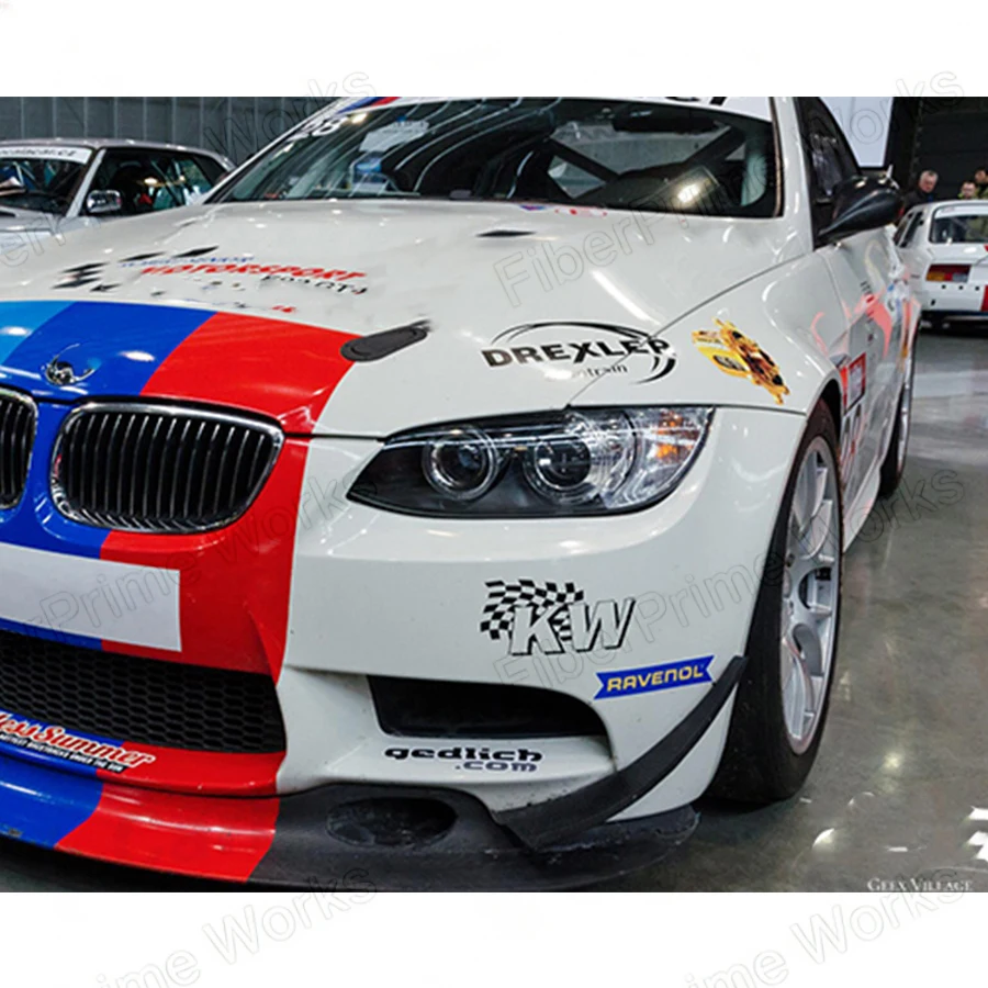 Для BMW E90 E92 E93 M3 2007-2013: Накладки-сплиттеры (канарды) на передний бампер из настоящего карбона и FRP, гоночные аэродинамические элементы, комплект обвеса (art.: 3920d8d603bb4) - 3920d8d603bb4