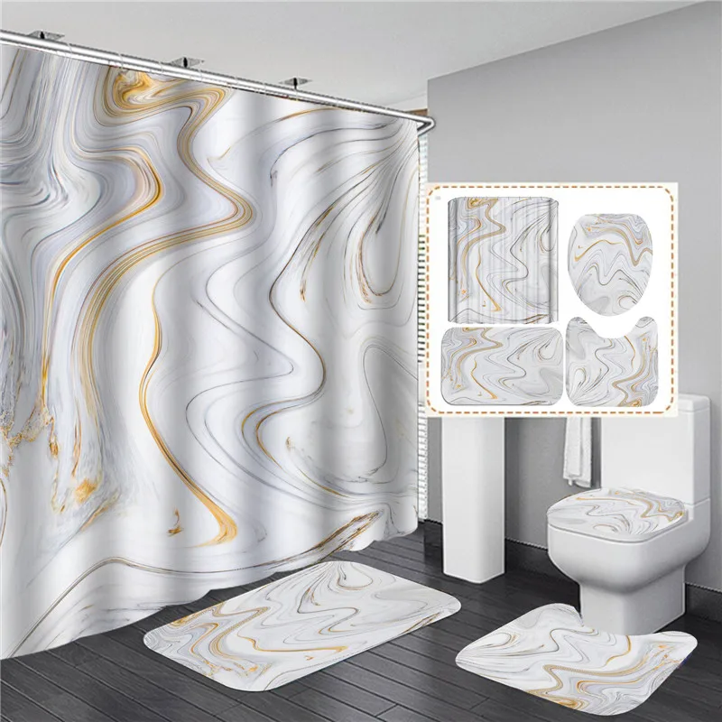 Дождевая занавеска для душа и коврики набор ковриков ванной водонепроницаемые