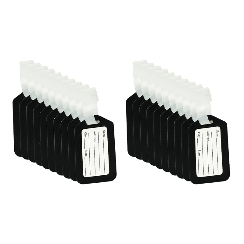 

20Pcs Luggage Tags Suitcase Label Bag Travel Accessories Black
