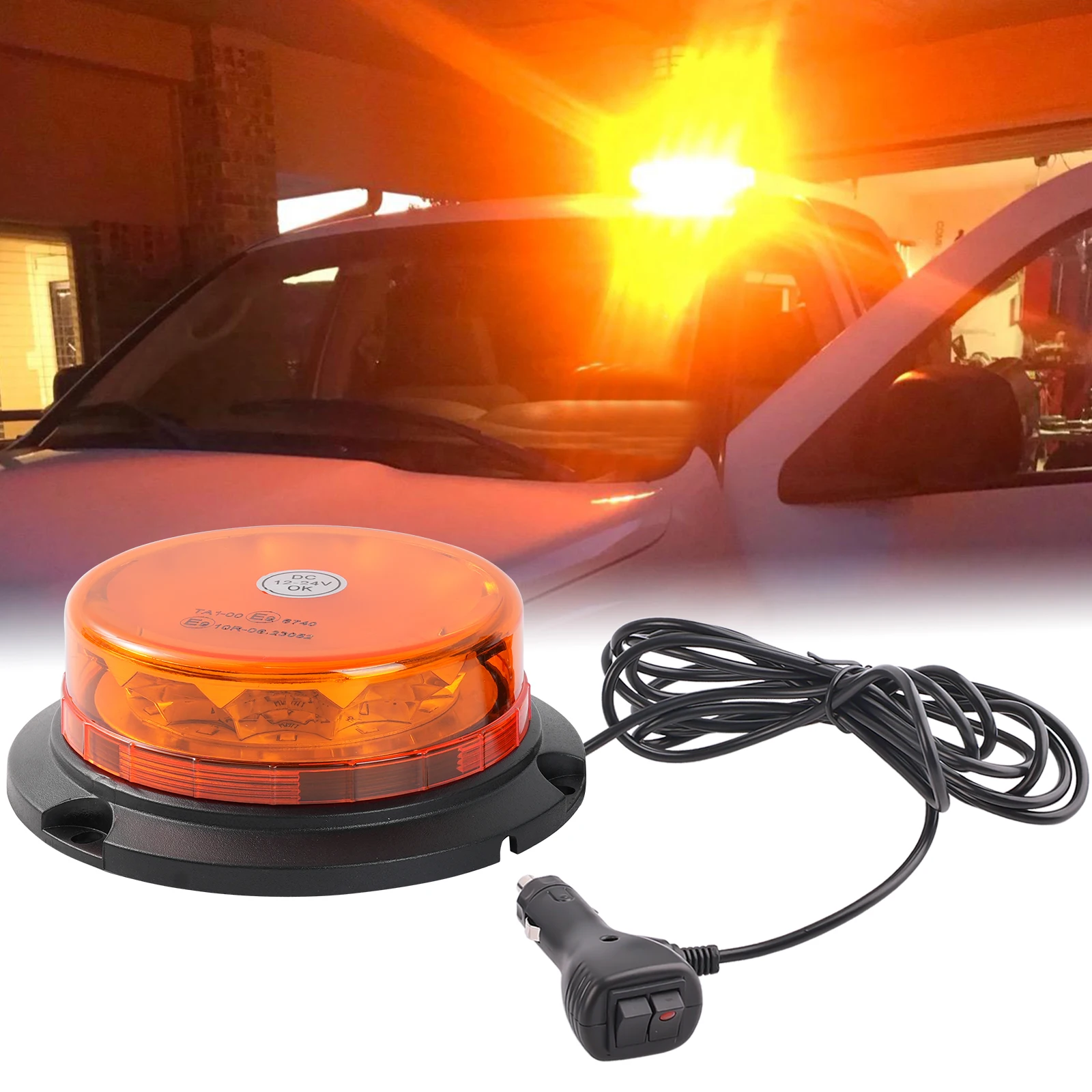 

Аварийные светофоры для транспортных средств Янтарный светодиодный стробоскоп Мигающие сигнальные огни для грузовых автомобилей 12 В-24 В Световая панель Магнитное крепление