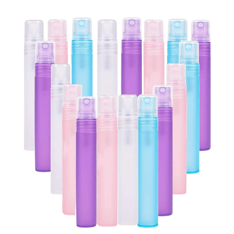 

5Pcs Colorful Plastic Frosted Mini Atomizer Spray Bottles Refillable Fragrance Perfume Scent Sample Portable Travel Containers