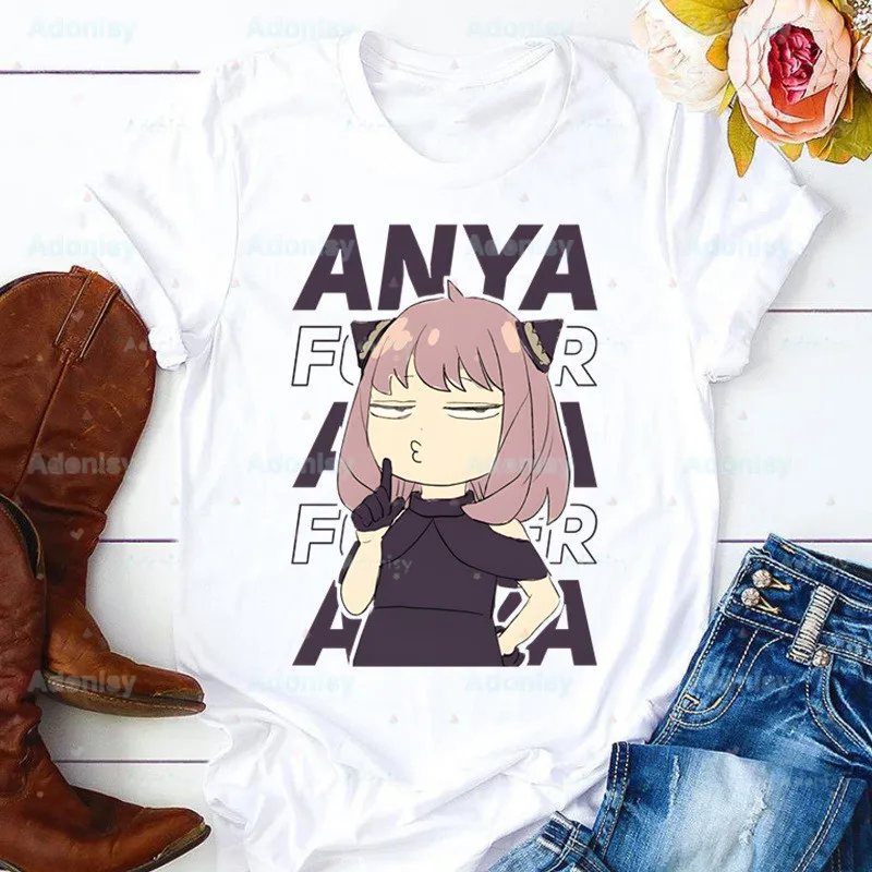 

Anya Forger Women Cartoon Mom Summer Lady T-shirts Top Yor Forger Spy X FAMILY T Shirt Ladies Womens Graphic Female Tee T-Shirt