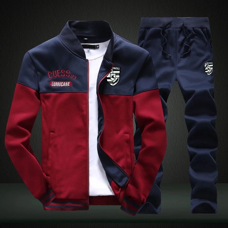 

Tracksuit Men Brand New Men Sets Fashion Autumn Spring Sporting Suit Sweatshirt +Sweatpants Mens Clothing 2 Pieces Sets Slim Fit