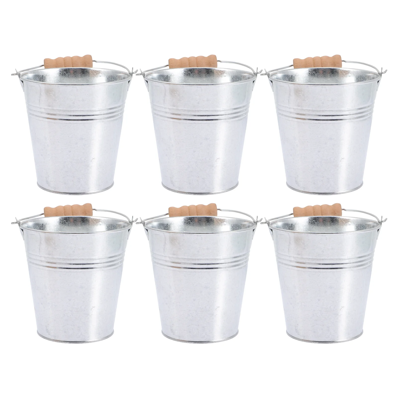 

6 Pcs Metal Baskets Round Planter Champagne Ice Bucket Small Tin Pails Round Basket Chip Bucket French Fries Food Drinks Bucket