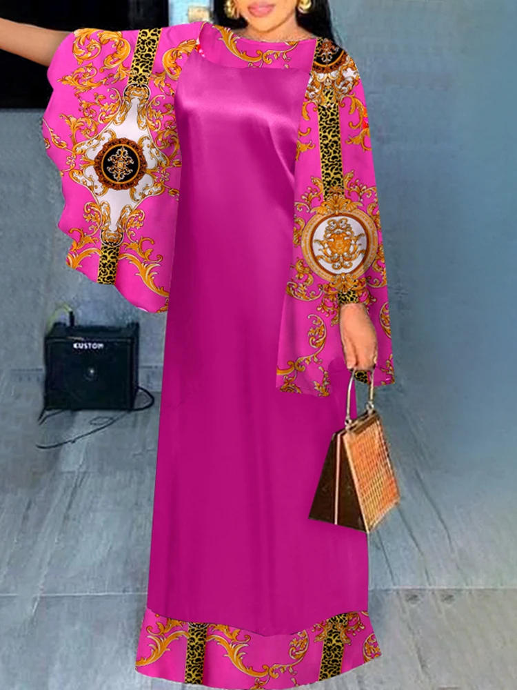 Богемное длинное платье-макси VONDA 2023 летнее платье Женский атласный сарафан в