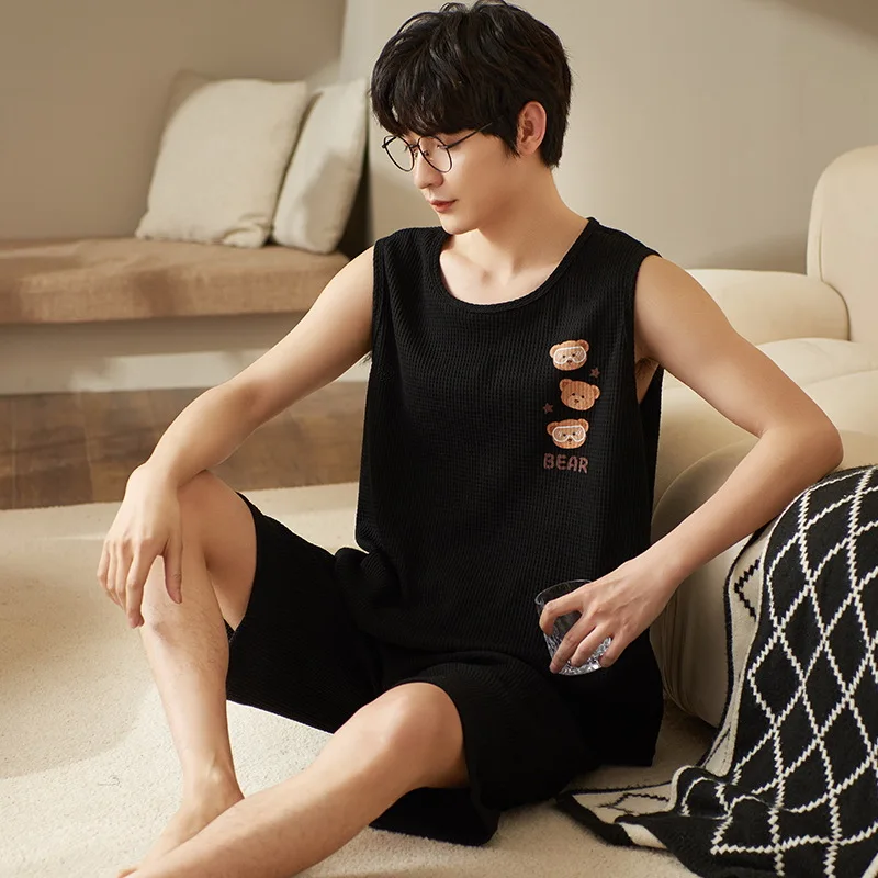 Cotton Pajamas Set Women Short Nightwear Summer Men Pijamas Suit Korean Fashion Homewear Female Pyjamas Male Pajama Mujer