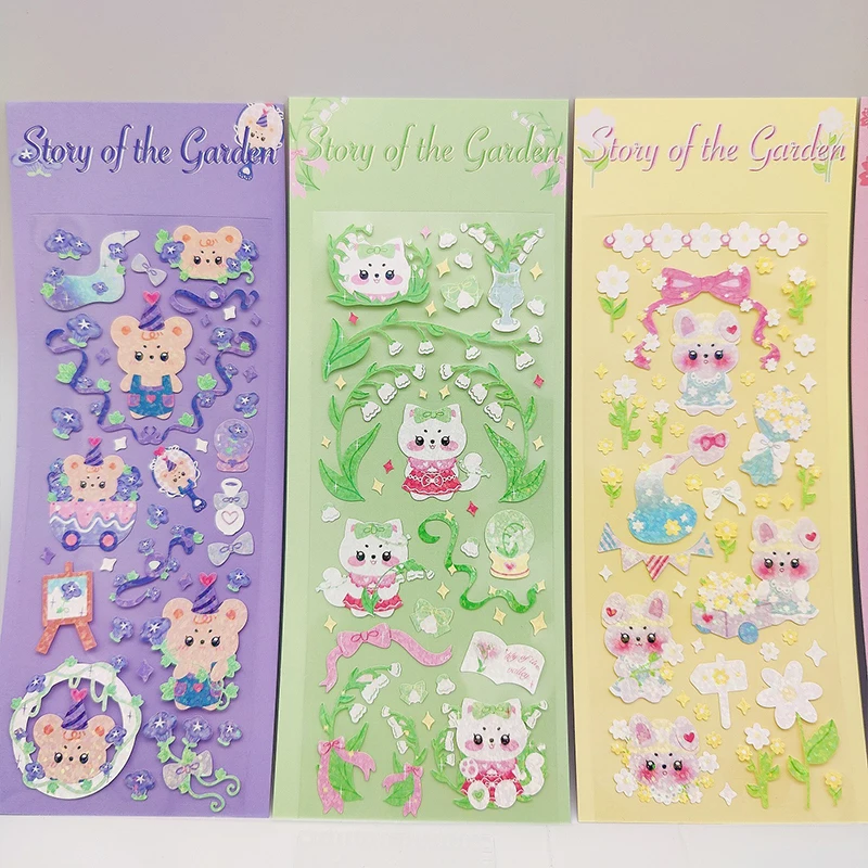 Корейские милые наклейки в стиле Ins с изображением сакуры щенка Гоо для открыток