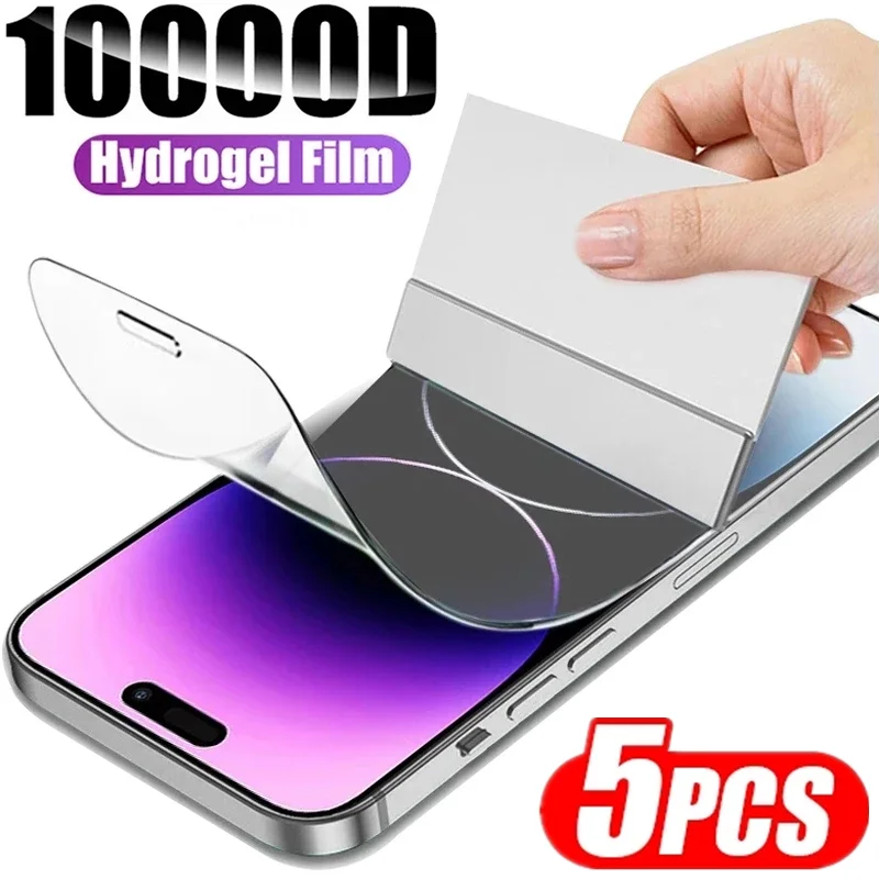 

5PCS Full Cover Hydrogel Film On The For iPhone 14 13 12 11 Pro Max For iPhone 13 Mini X XR XS MAX 7 8 14 Plus Screen Protector