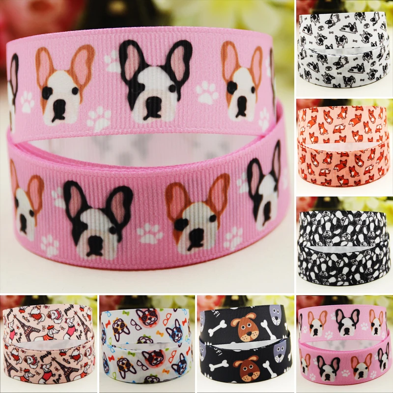 

22mm 25mm 38mm 75mm dogs Cartoon Character printed Grosgrain Ribbon party decoration 10 Yards