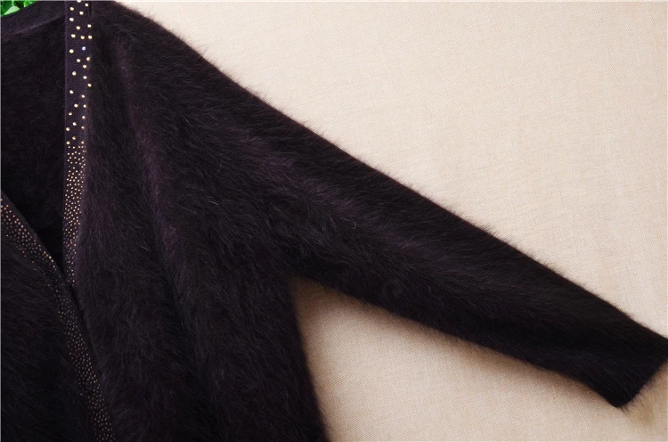 Женская осенне-зимняя одежда из меха норки и кашемира с длинными рукавами