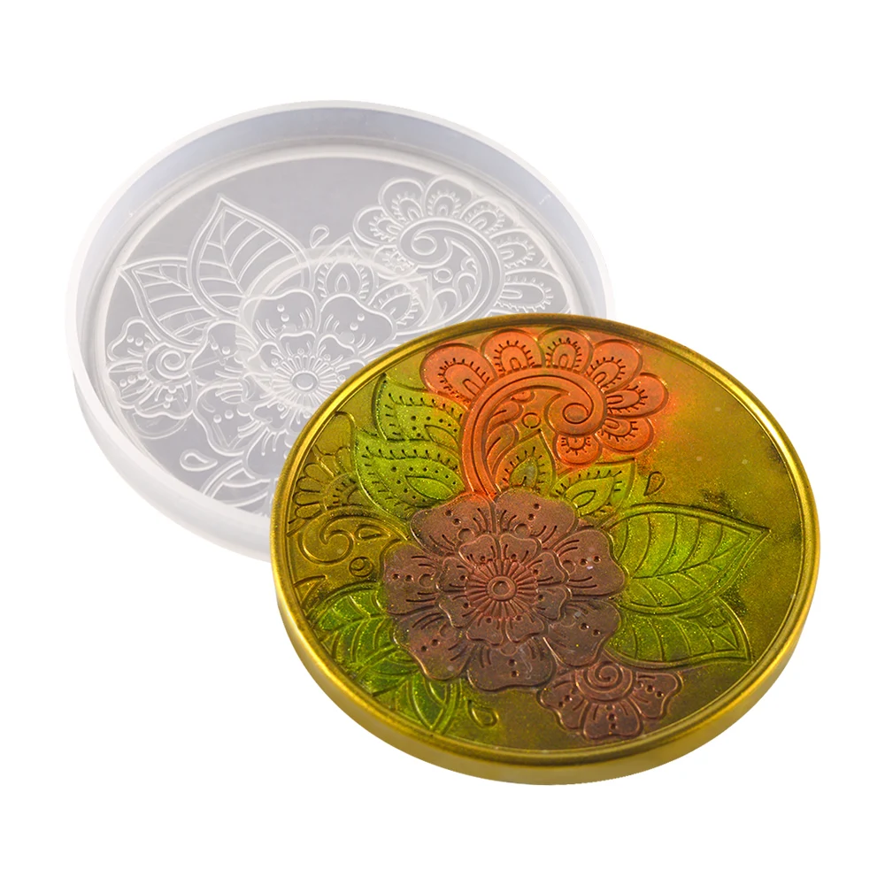 

DIY Tea Cup Mats Resina Epossidica Moulds Desktops Accessories Mandragora Flower Tray Silicone Mold