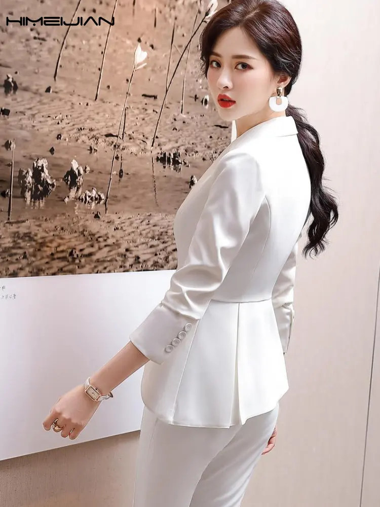 2023 New Women's Suit Blazer and Pants 2 Pieces Elegant Luxury Office Outfit Pants Sets High-end Fashion Plus Size Matching Sets