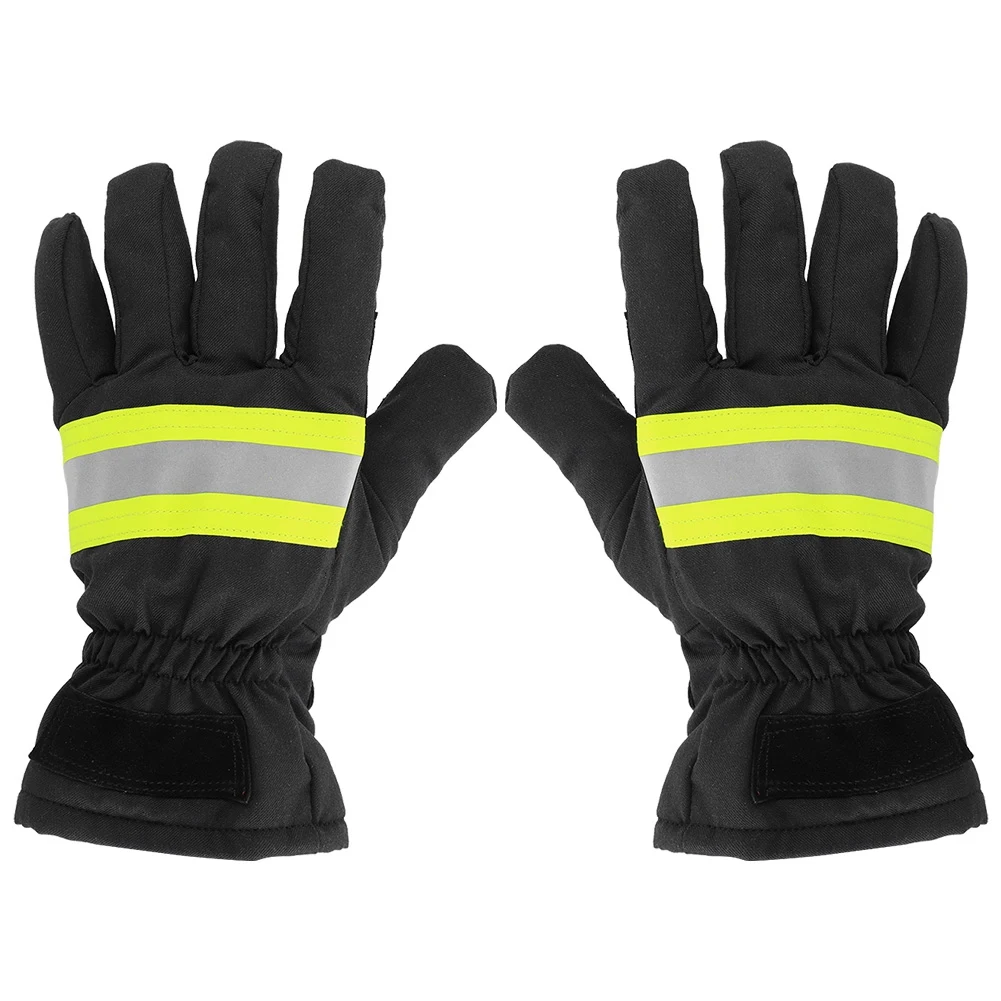 

Flame Retardant Firefighting Gloves Heat‑Resistant Waterproof Breathable Firefighter Hand Protection Cover Black and Yellow