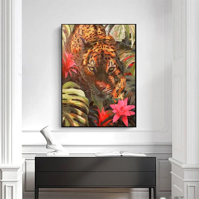 Африканская дикая собака тигр рысь джунгли животные живопись настенное