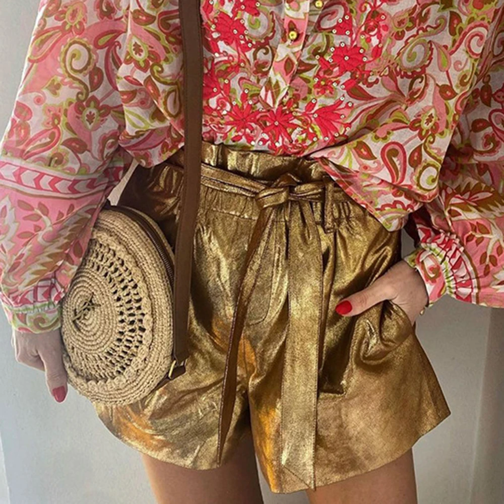 2023 New Women Summer High Waist Lace- Up Shorts Casual Suit Shorts Women Solid Short Pants Ladies Shorts Beachwear