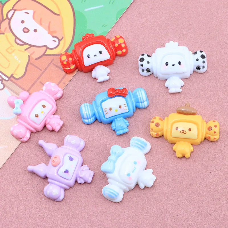 

10Pcs My Melody Sanrio Kawaii Kuromi Diy Accessories Cinnamoroll Anime Cute Cartoon Cat Storage Box Patch Toy for Girls